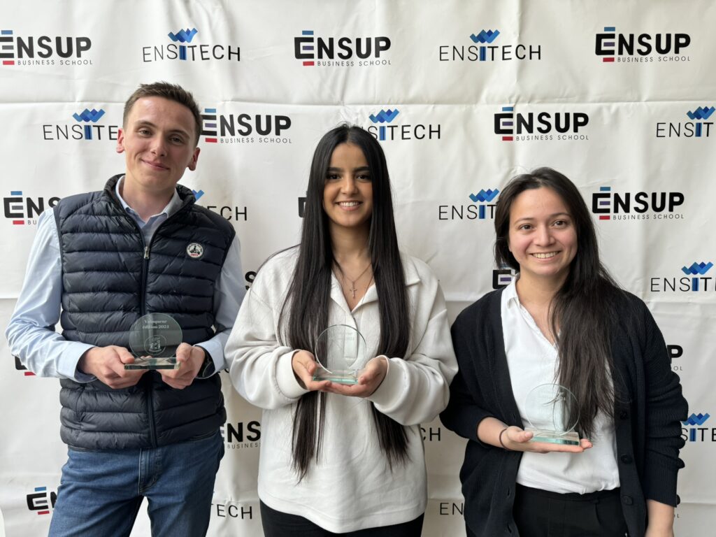 Quinzaine de l'entrepreneuriat | 2 jours pour entreprendre | vainqueurs | Alexandra Wasef, Andrea Remolina Ramirez et Loris Jarnoux